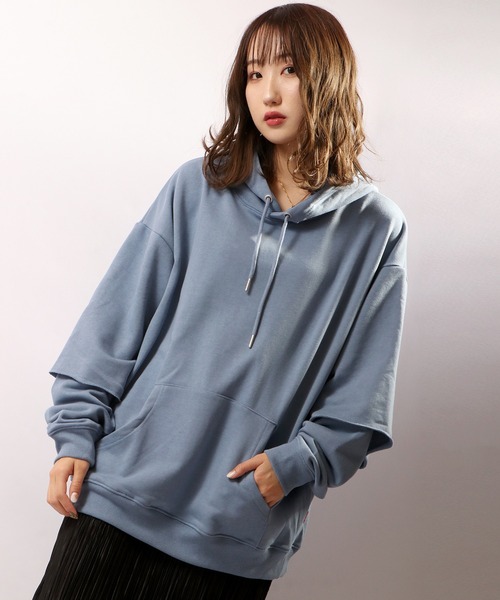 Limited Line Naive Magic パーカー TC裏毛フェイクレイヤードパーカー