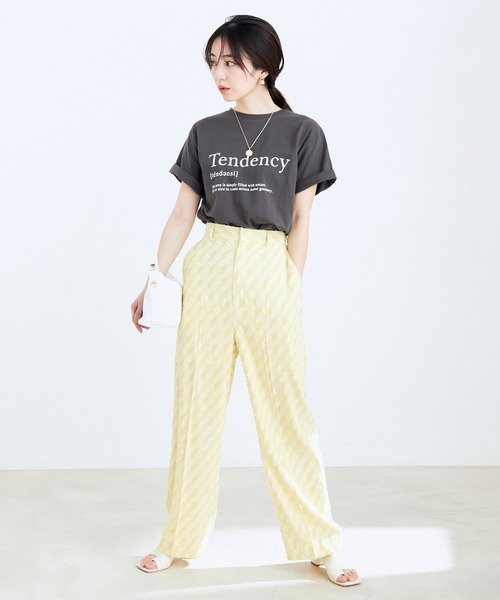 ★美品★ ジャガード　ストレートパンツ VIS スラックス パンツ ジャガードストレートパンツ レディース