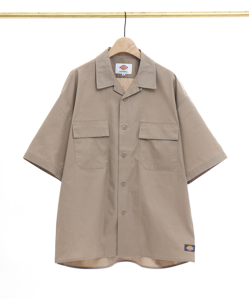 DICKIES 売れ筋商品|||ディッキーズ シャツ トップス レディース Denim shirts Beige Dickies シャツ 「Dickies/ディッキーズ」オープンカラー 半袖