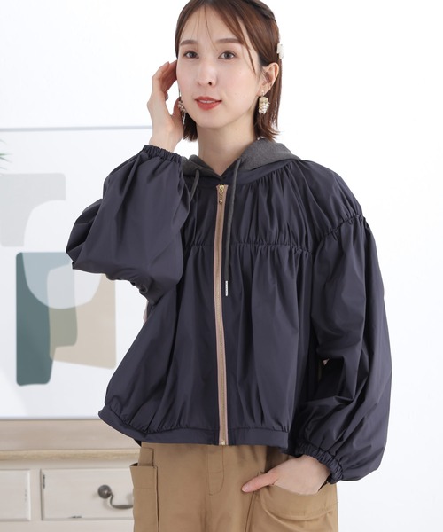 ElegChic ブルゾン アウター バイカラーブルゾン レディース