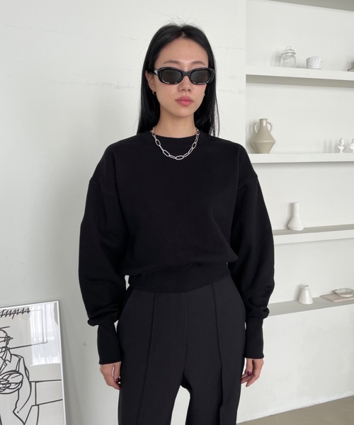 トレーナー スウェット 「DIDOT.」ミニマルクロップドMTM レディース Didot.showroom トレーナー スウェット 「DIDOT.」ミニマル