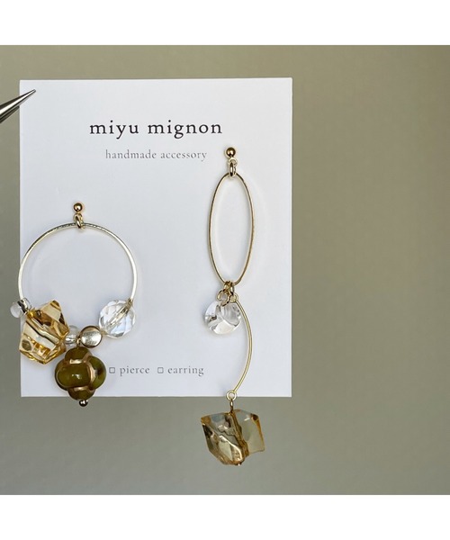 TONE（トネ） ピアス 「miyu mignon」ポップコーンビーズの 