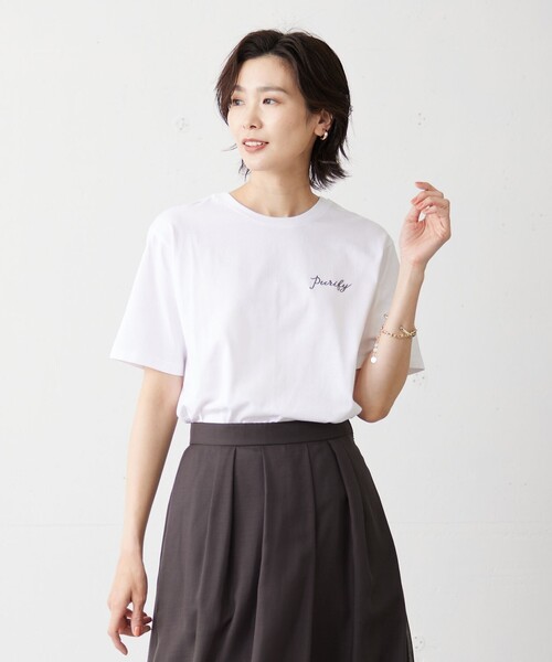 tシャツ エンブロイダリー ロゴ Tシャツ レディース