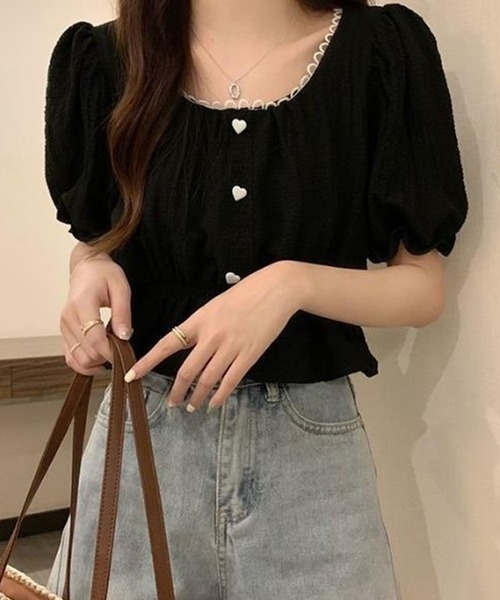 Dewlily ブラウス シャツ ショート丈ブラウス レディース : ZOZOTOWN