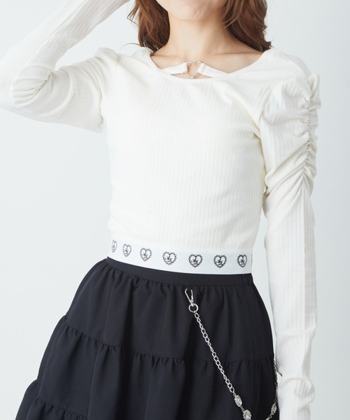 Ank Rouge（アンクルージュ） tシャツ BACKスピンドル袖くしゅくしゅ 