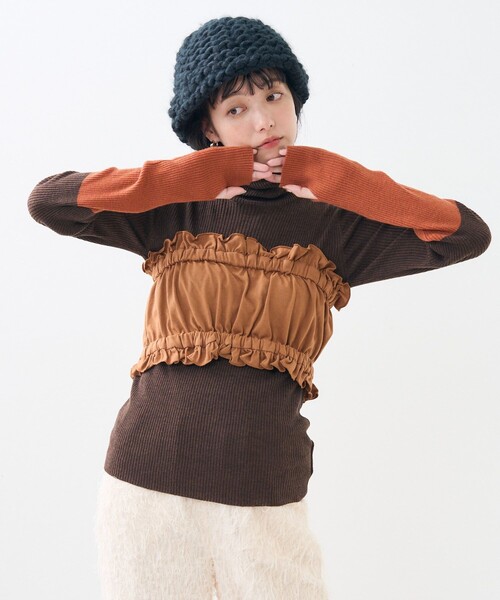 tシャツ ニットビスチェ付ロングスリーブTEE レディース ニットビスチェ付ロングスリーブTEE｜J'aDoRe JUN ONLINE OUTLET