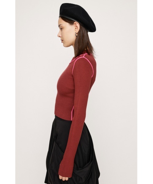 SLY ニット セーター SEAM COLOR CROP RIB TOPS シーム カラー