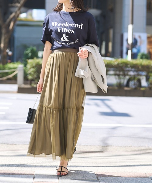 スカート 2サイズ展開/チュールリバーシブルスカート レディース  