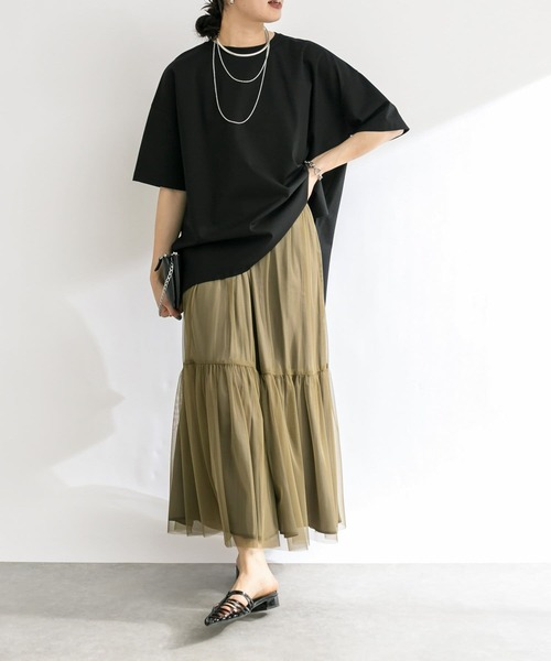 スカート 2サイズ展開/チュールリバーシブルスカート レディース  