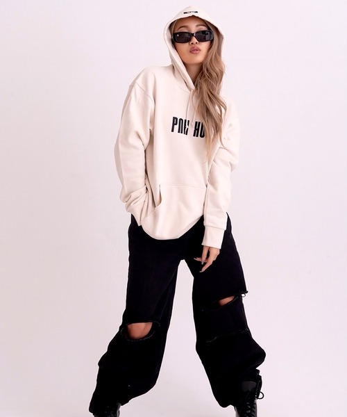 pinky shake ショートパーカー　ブラウン PINKY SHAKE（ピンキーシェイク） パーカー fog hide hoodie