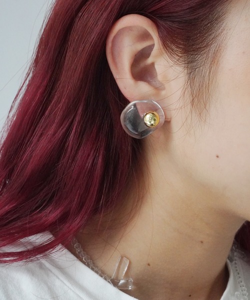 Port（ポート） ピアス ドロップ アクリル クリア ピアス # レディース