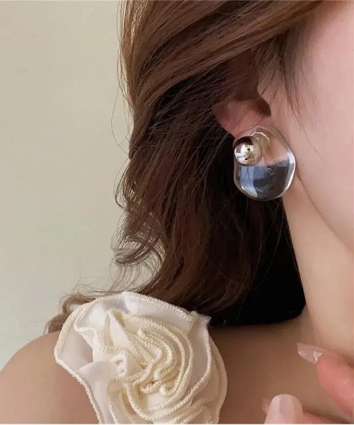 Port（ポート） ピアス ドロップ アクリル クリア ピアス # レディース