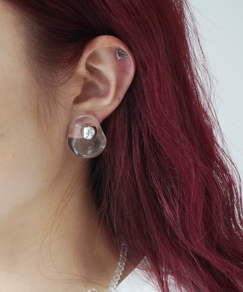 Port（ポート） ピアス ドロップ アクリル クリア ピアス # レディース