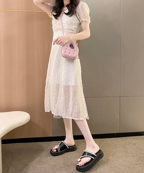 【ラフでもパールがお洒落★CHANEL】ベロアトングサンダル CHANEL パール装飾 トングサンダル♡新品