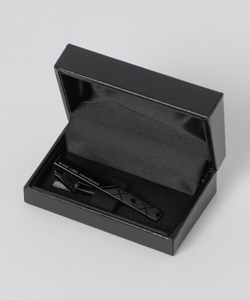 BLACK LABEL クレストブリッジチェックハーフダイヤカットタイバー BLACK LABEL CRESTBRIDGE ネクタイピン クレストブリッジ