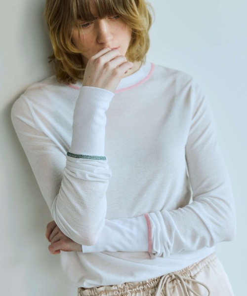tシャツ Layered Stitch シアートップ レディース