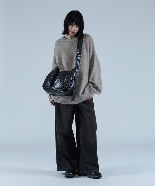 CIASENSE ショルダーバッグ ビッグマルチポケットヴィンテージデザイン