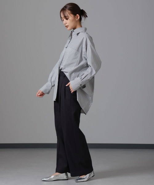 neat ツータックワイドパンツ　ツイード48 NANO universe（ナノ・ユニバース） パンツ ツイードセミワイドタック