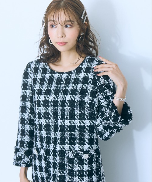 marun（マルン） ワンピース 「大きいサイズ」 ツイードワンピース