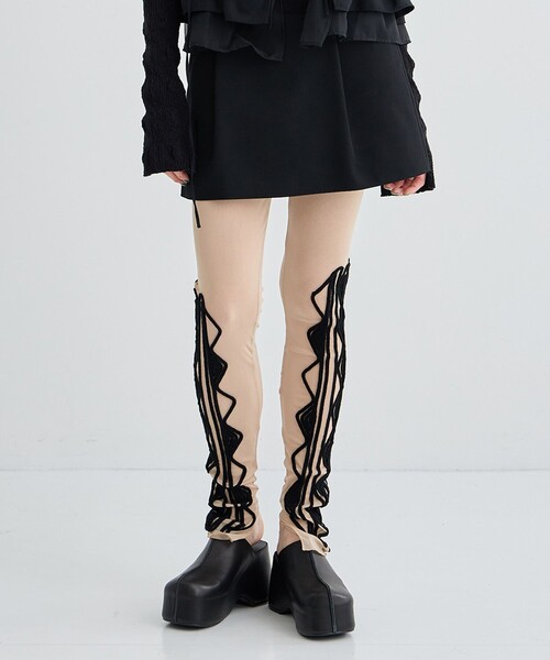 レッグウェア FUMIE=TANAKA ribbon up leggings FUMIE=TANAKA ribbon up leggings （厳選！L'ESSAGEおすすめ