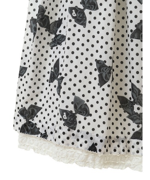 PINK HOUSE（ピンクハウス） スカート 水玉りぼんプリントスカート