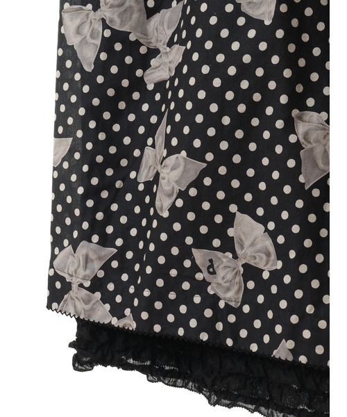 PINK HOUSE（ピンクハウス） スカート 水玉りぼんプリントスカート