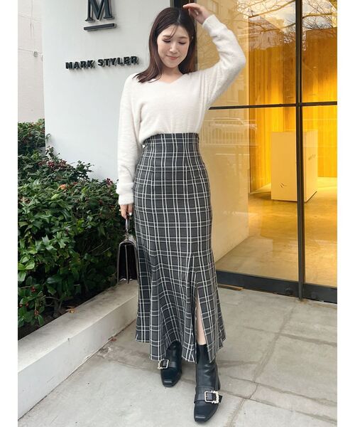 MERCURYDUO スカート バックレースアップストレッチマーメイド