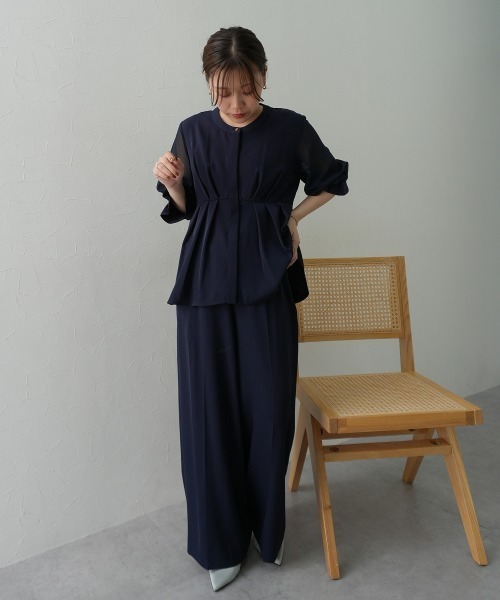 ニッセン（nissen） パンツドレス ペプラムデザインブラウス＋ワイド