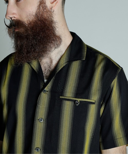 Schott ショット ストライプ ワークシャツ 半袖　　シャツ グリーン. Schott N.Y.C シャツ Schott/ショット/STRIPE SS SHIRT/半袖