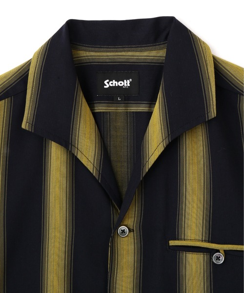 Schott N.Y.C シャツ Schott/ショット/STRIPE SS SHIRT/半袖
