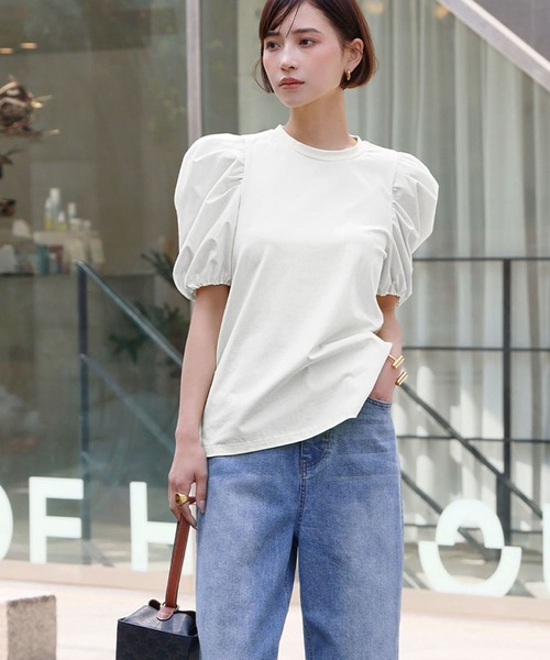 ELFRANK tシャツ 半袖 ボリュームスリーブカットソー レディース 
