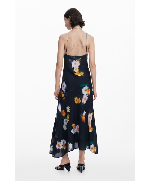 Desigual ワンピース 花柄シフォンスリップドレス : ZOZOTOWN