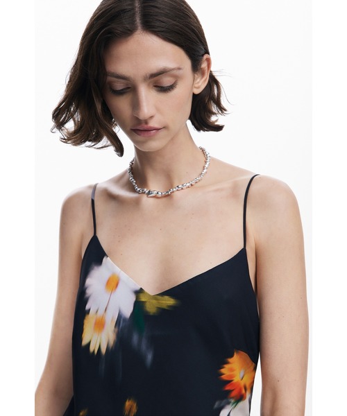 Desigual ワンピース 花柄シフォンスリップドレス : ZOZOTOWN