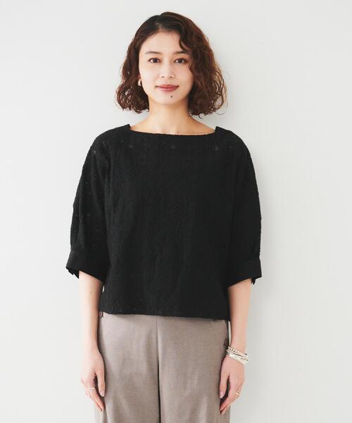 ブラウス シャツ レースクロップドシャツ レディース ENVYM ブラウス シャツ レースクロップドシャツ レディース