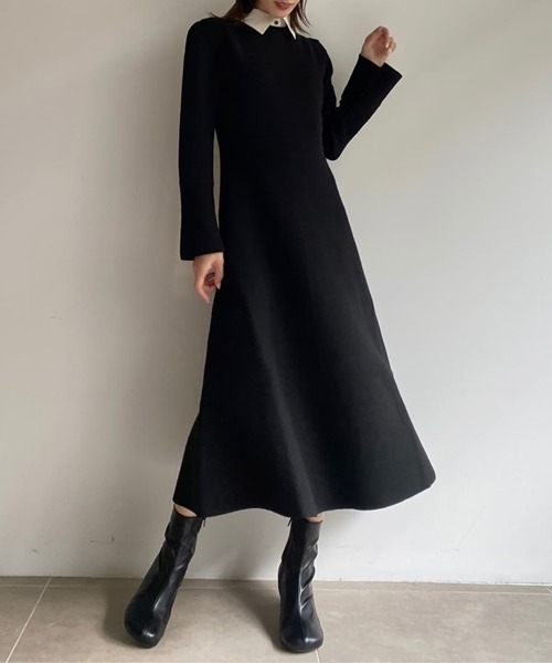 SNIDEL（スナイデル） ニットワンピース FREE ブラック レディース