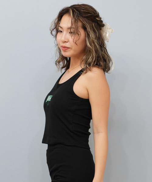 RVCA タンクトップ ノースリーブ RVCA/ルーカ リブ 刺繍ロゴ