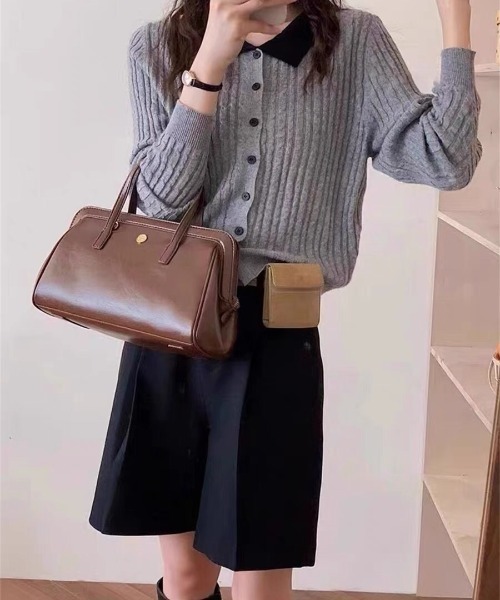 「deux amour」 ニットカーディガン FREE グレー レディース_画像4