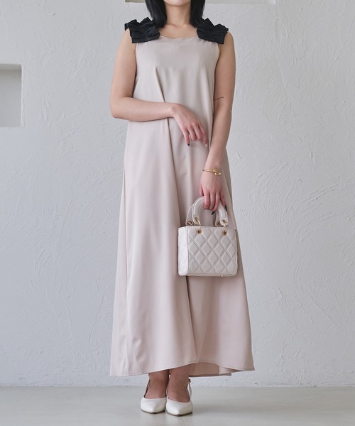 Ambre Neige ワンピース lace up frill flare dress / レース