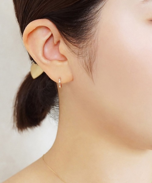 フープピアス k18 ピンクゴールド（レディースアクセサリー  