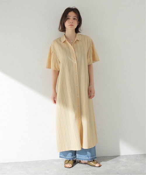 Spick & Span ストライプ ロング シャツ ワンピース 日本製 Spick & Span - スピックアンドスパン ストライプシャツ