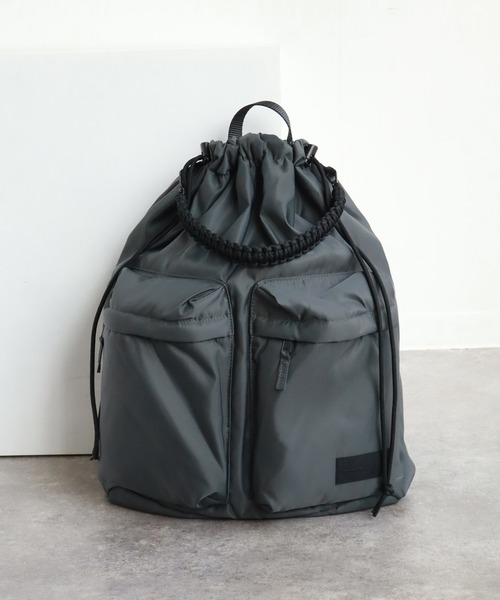 デイバック リュック 「ADAMPATEK/アダムパテック」double pockets drawstring backpack/ダブルポケット ドローストリング バックパック メンズ レディース | ADAM PATEK | 03