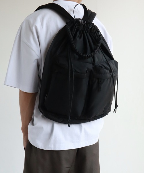 デイバック リュック 「ADAMPATEK/アダムパテック」double pockets drawstring backpack/ダブルポケット ドローストリング バックパック メンズ レディース | ADAM PATEK | 04