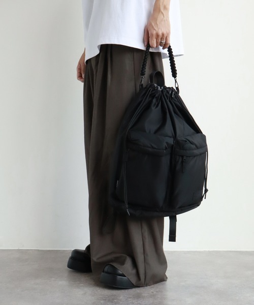 デイバック リュック 「ADAMPATEK/アダムパテック」double pockets drawstring backpack/ダブルポケット ドローストリング バックパック メンズ レディース | ADAM PATEK | 07