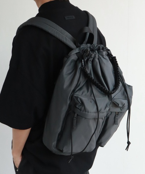 デイバック リュック 「ADAMPATEK/アダムパテック」double pockets drawstring backpack/ダブルポケット ドローストリング バックパック メンズ レディース | ADAM PATEK | 11