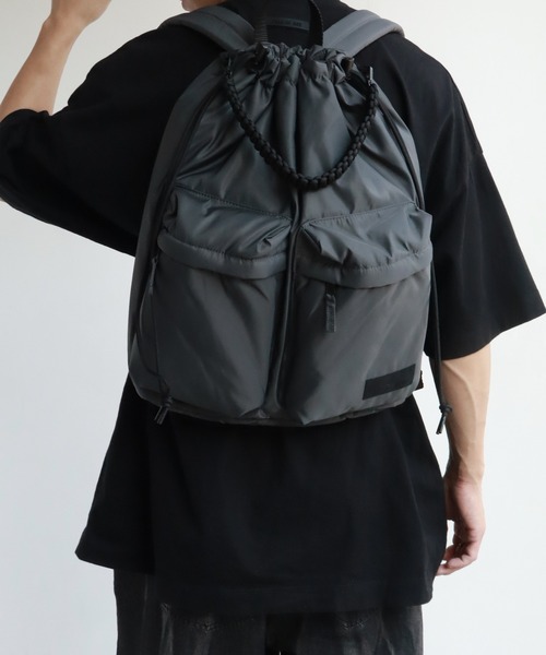 デイバック リュック 「ADAMPATEK/アダムパテック」double pockets drawstring backpack/ダブルポケット ドローストリング バックパック メンズ レディース | ADAM PATEK | 09