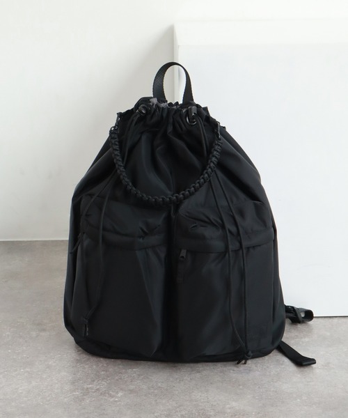 デイバック リュック 「ADAMPATEK/アダムパテック」double pockets drawstring backpack/ダブルポケット ドローストリング バックパック メンズ レディース | ADAM PATEK | 02