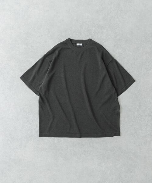 【美品】crepuscule Knit Shirts L/S ブルー　サイズ2 crepuscule（クレプスキュール）の「crepuscule Knit Polo L/S