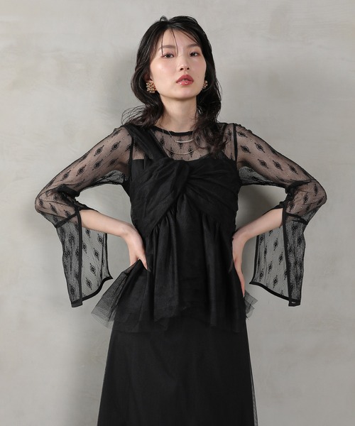 Kana ドレス ワンショルダーリボンビスチェ クラシカルレース 2点