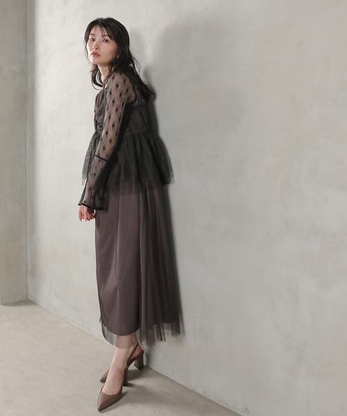 Kana ドレス ワンショルダーリボンビスチェ クラシカルレース 2点