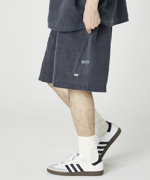 NAUTICA ノーティカ　ワイド　ダブルニー　ショーツ　ブラック NAUTICA ノーティカ ワイド ダブルニー ショーツ ブラック
